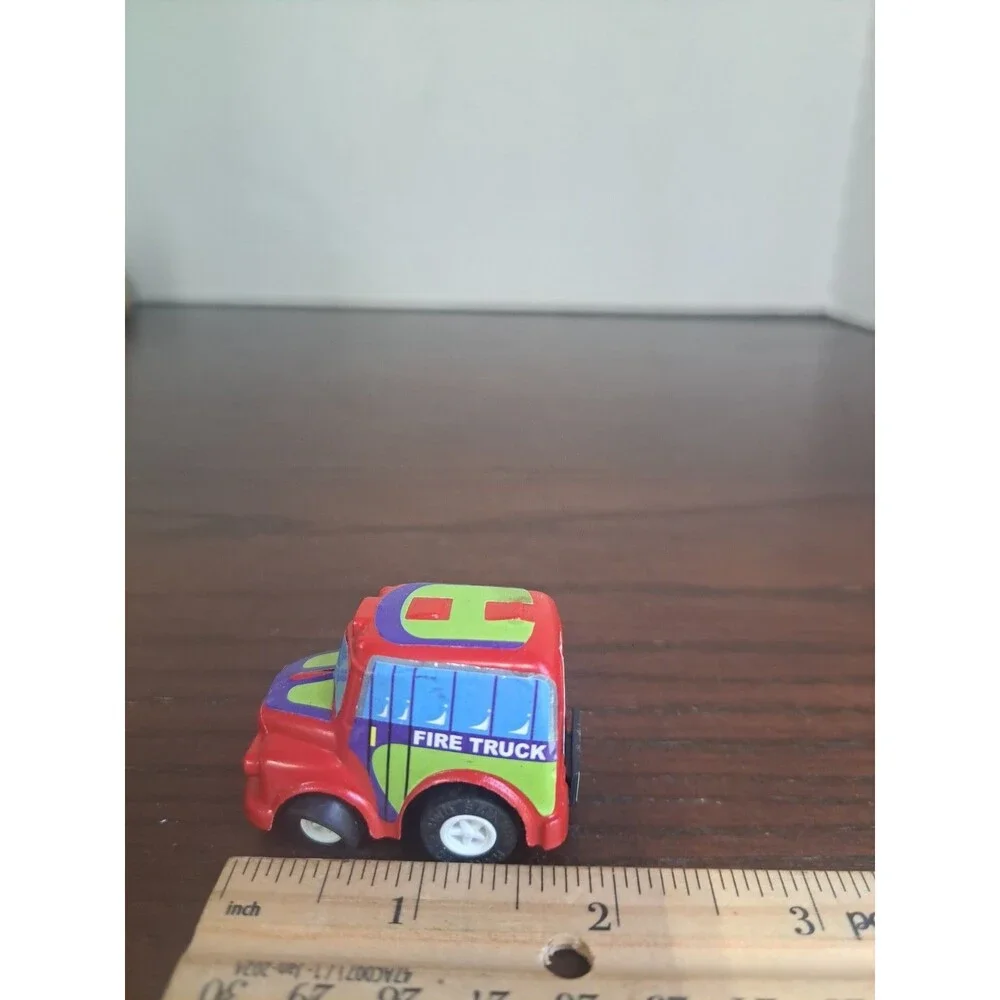 Vintage San Ren Hang Red Fire Truck Pull Back Racer